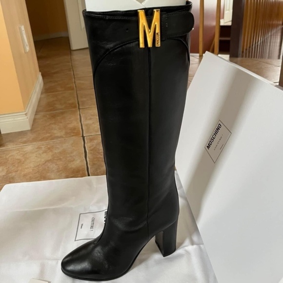 MOSCHINO Tall Leather Boots - Picture 3 of 13
